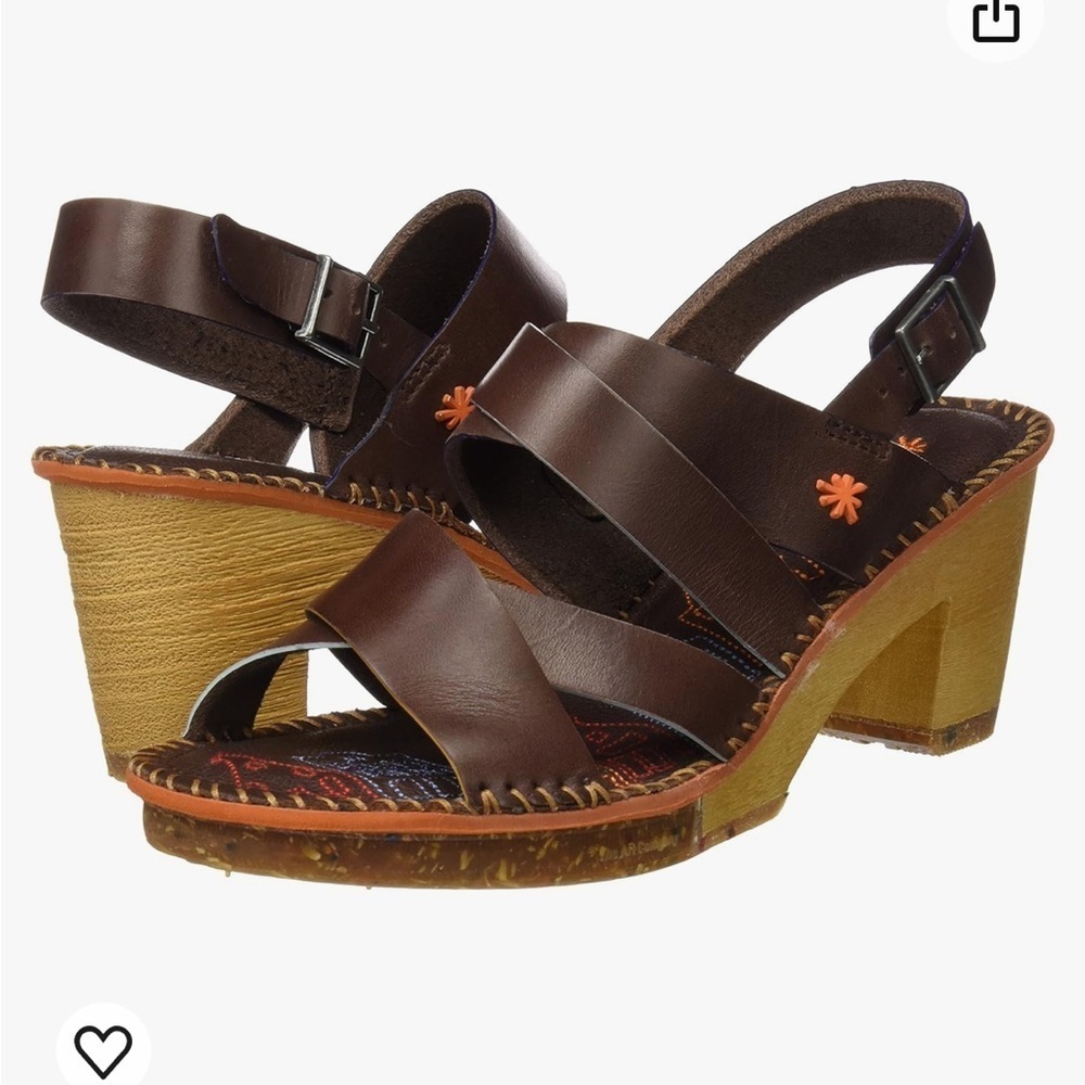 Art Company Women’s Wish Heeled Strap Sandals Brown Leather size 6